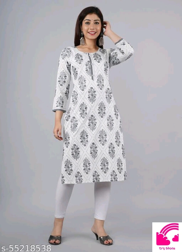 Chaukas White Printed Plus Size Kurtis  - 3XL
