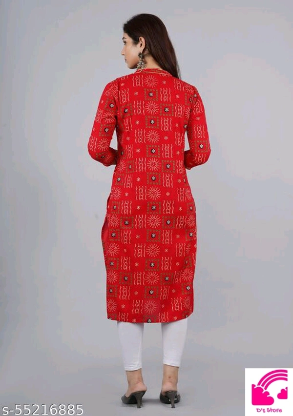 Chaukas Red Bandhej Plus Size Kurtis  - M
