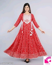 Womens Long Embroidery Goota Pati Partywears  - M