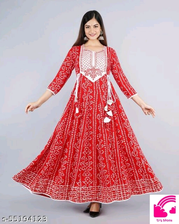 Womens Long Embroidery Goota Pati Partywears  - M