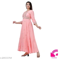Stylish Retro Women Embroidery Anarkali Kurtis  - XL