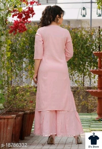 Woman's rayon kurti with sharara Kurta Set - XL
