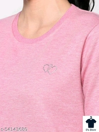 Elegance women's  Round Neck Dark Pink colour Sweatshirt - XXS