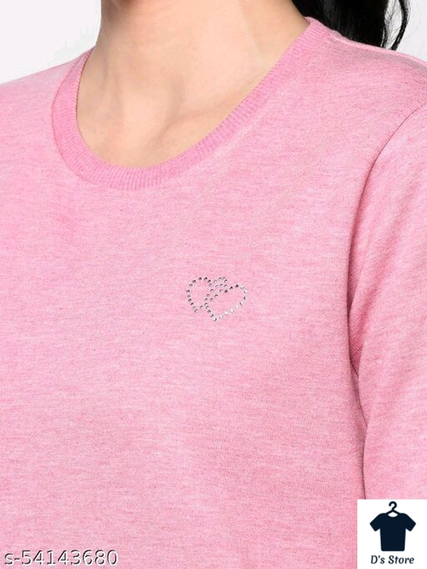 Elegance women's  Round Neck Dark Pink colour Sweatshirt - XXS