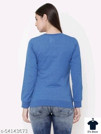 Elegance women's  Round Neck Blue colour stylish sweatshirt - XL