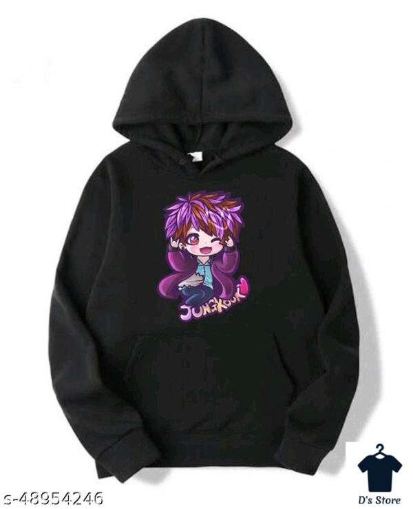 MG Brand BTS Bangtan Boys Love Yourself Kpop Fan Art Unisex Black Cotton Hooded Hoodie for Girls / Boys / Kids / Women / Men MG-60 - XS