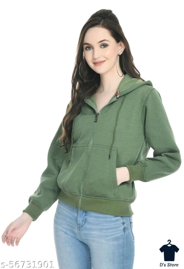 yogyata women sweatshirt with hodded Green - M