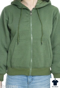 yogyata women sweatshirt with hodded Green - L