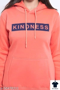 BellPaper Women's and Girls 100% Pure Cotton fleecs Hoodies & Sweatshirts with Latest Trends of Printed Sticker  - XL