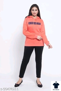 BellPaper Women's and Girls 100% Pure Cotton fleecs Hoodies & Sweatshirts with Latest Trends of Printed Sticker  - XXL