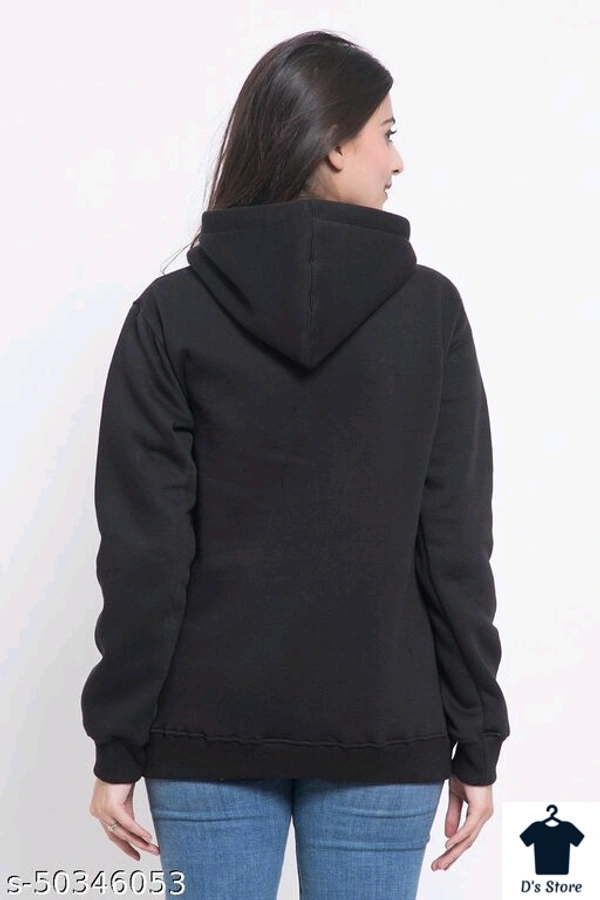 BellPaper Women's and Girls 100% Pure Cotton fleecs Hoodies & Sweatshirts with Latest Trends of Printed Sticker  - L