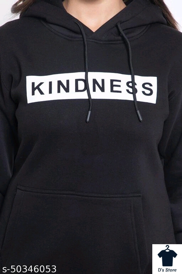 BellPaper Women's and Girls 100% Pure Cotton fleecs Hoodies & Sweatshirts with Latest Trends of Printed Sticker  - L