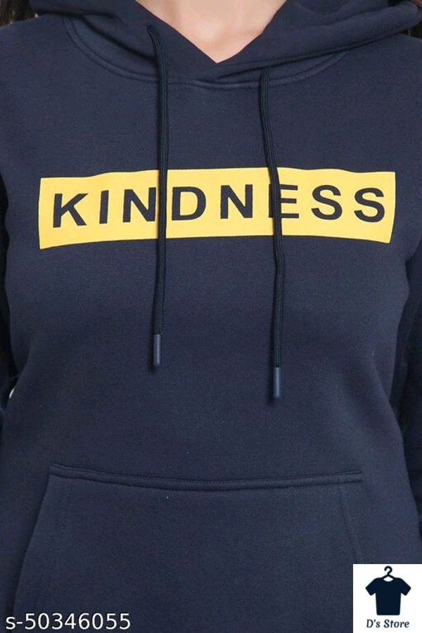 BellPaper Women's and Girls 100% Pure Cotton fleecs Hoodies & Sweatshirts with Latest Trends of Printed Sticker  - L