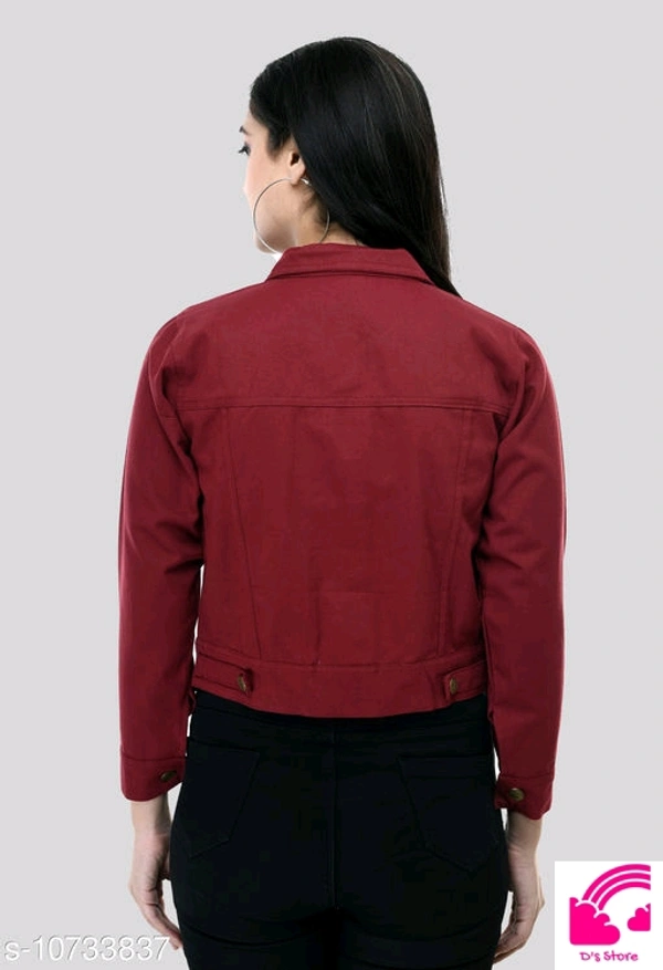 Fancy Cotton Blend Jacket For Womens  - L