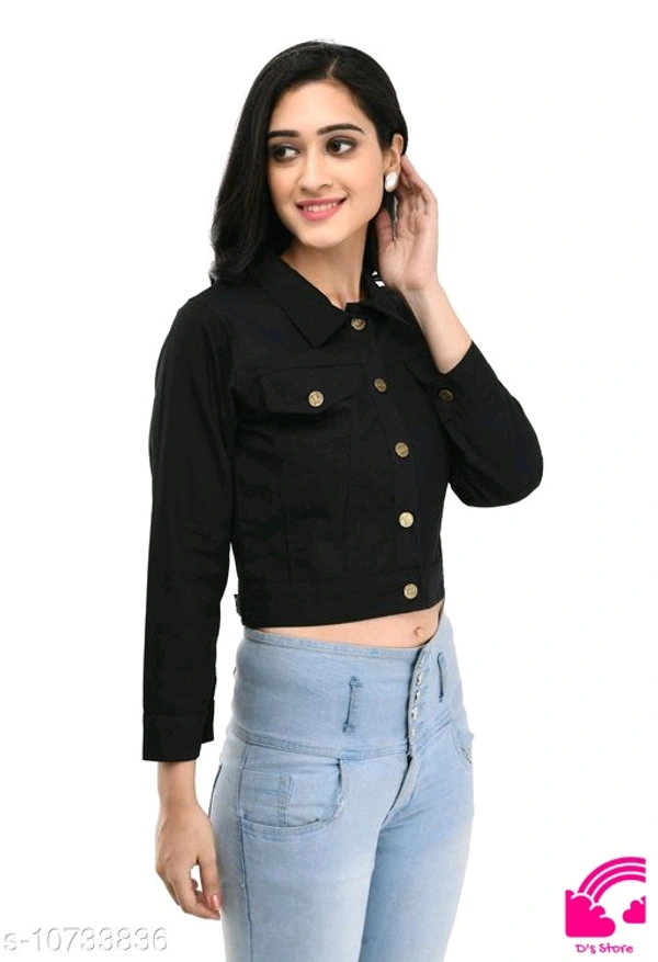 Fancy Cotton Blend Jacket For Womens  - M