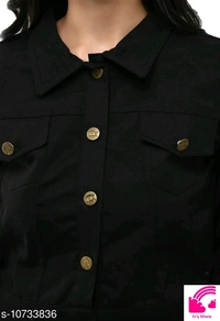 Fancy Cotton Blend Jacket For Womens  - M