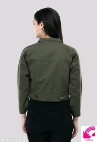 Fancy Cotton Blend Jacket For Womens  - XL
