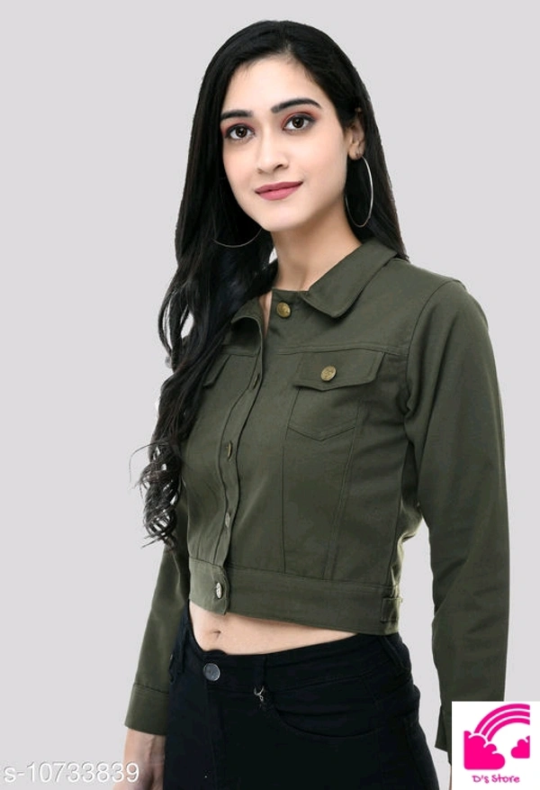 Fancy Cotton Blend Jacket For Womens  - XL