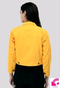 Fancy Cotton Blend Jacket For Womens  - S