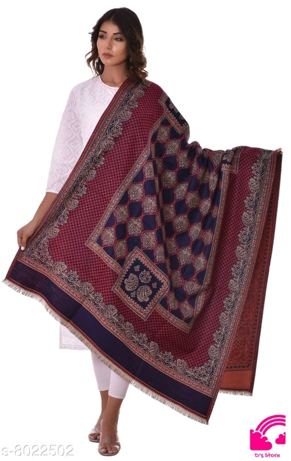 Rajasthani Traditional Sanganeri Women Printed Shawl - Freesize