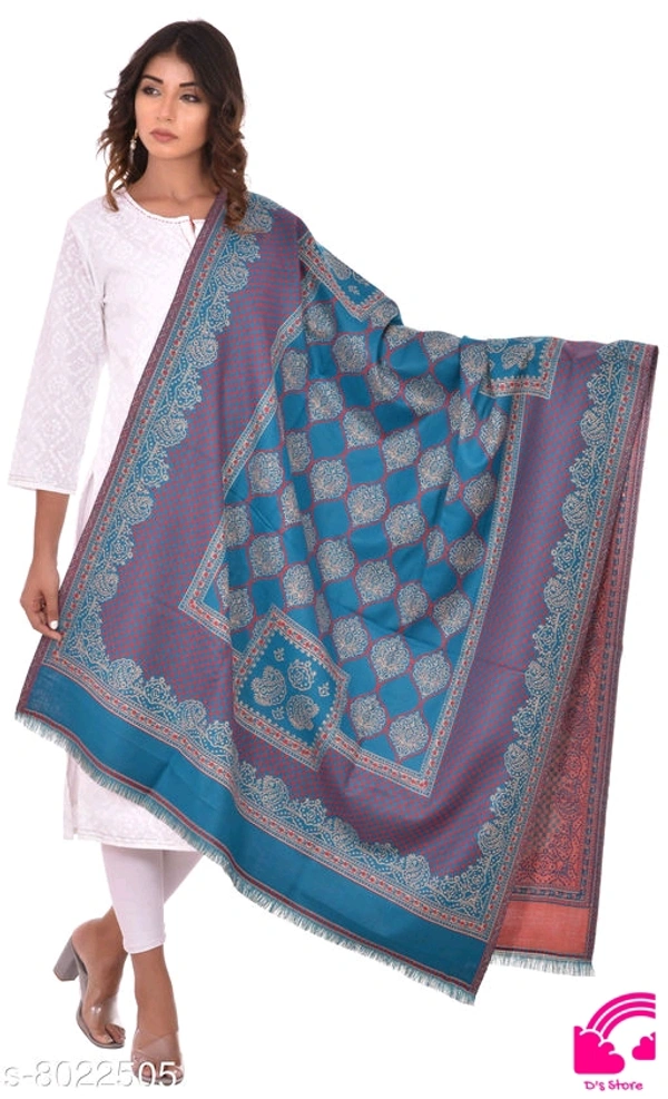 Rajasthani Traditional Sanganeri Women Printed Shawl - FreeSize