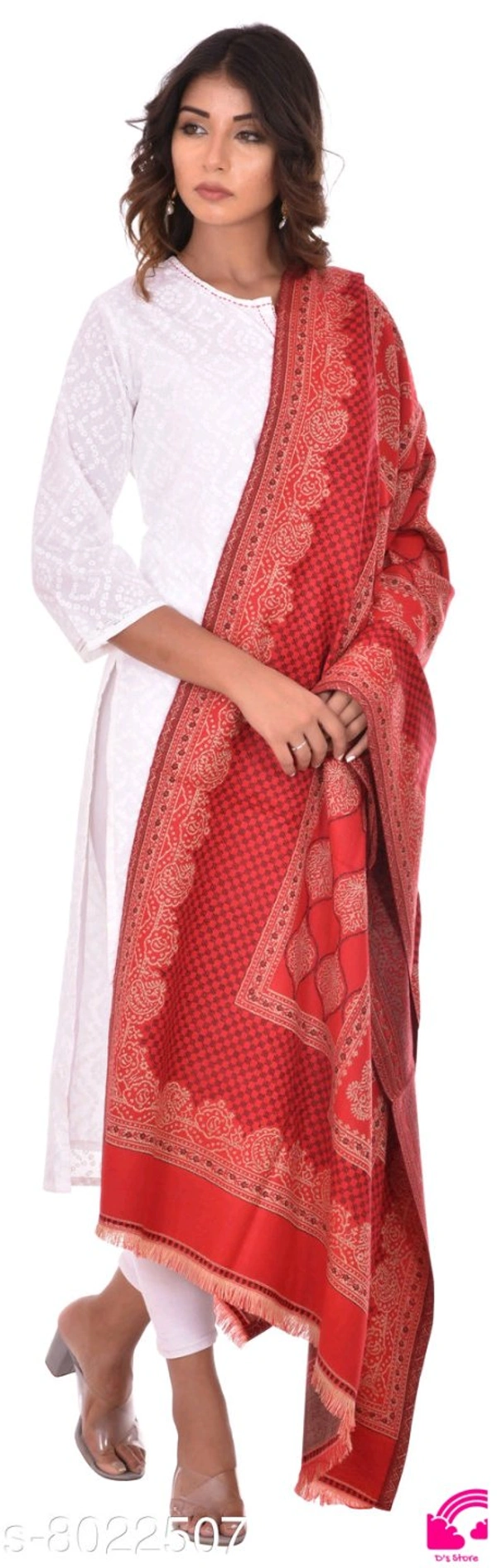 Rajasthani Traditional Sanganeri Women Printed Shawl - FreeSize