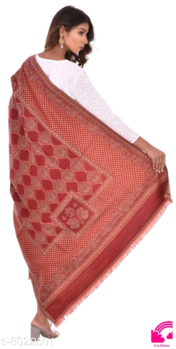 Rajasthani Traditional Sanganeri Women Printed Shawl - FreeSize