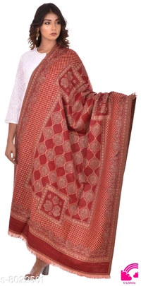 Rajasthani Traditional Sanganeri Women Printed Shawl - FreeSize