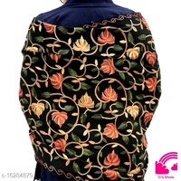 Stylish Women's Black Wollen Stoles  - FreeSize