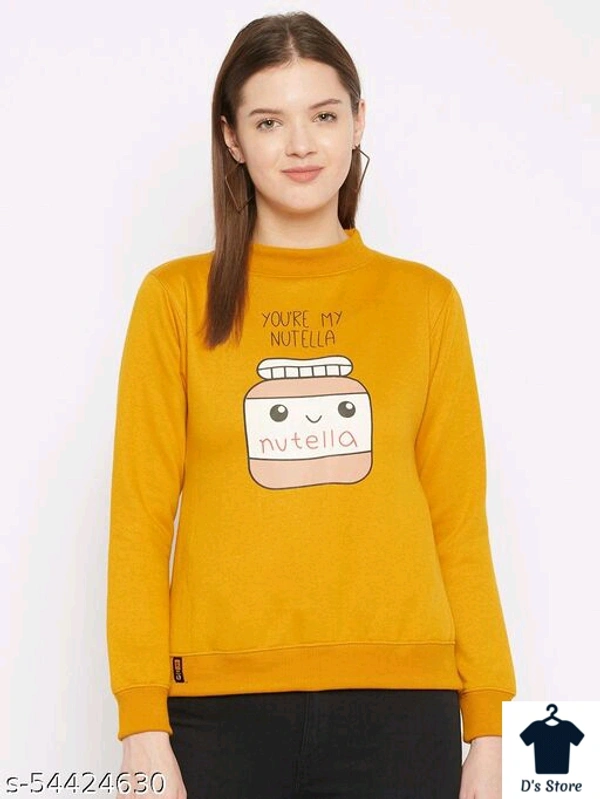 Yellow Women Sweatshirt Round Neck - XXL