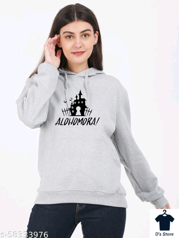 Harry Potter Printed Magic Code Women Hoodie - S