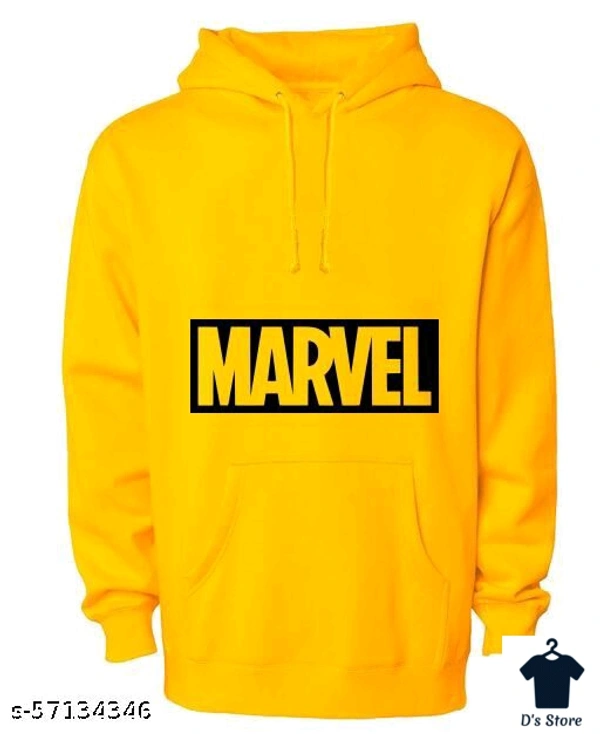 Yellow Printed Marvel Women Hoodie - S
