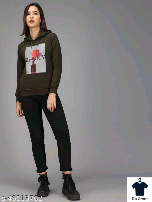 New Beuty Printed Women Hoodie - M
