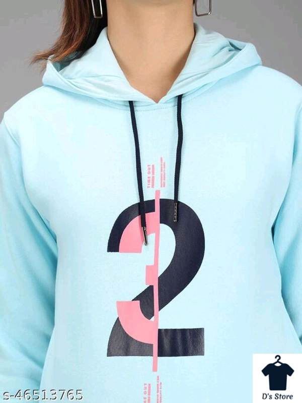 Sky blue 2 3 Printed Women Hoodie - XL