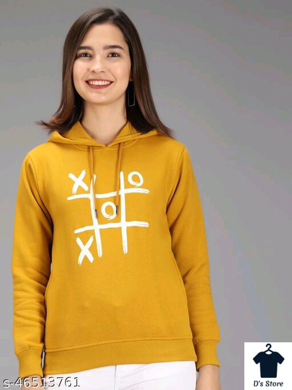 Tic Tac Toe Game Printed Yellow Women Hoodie - M