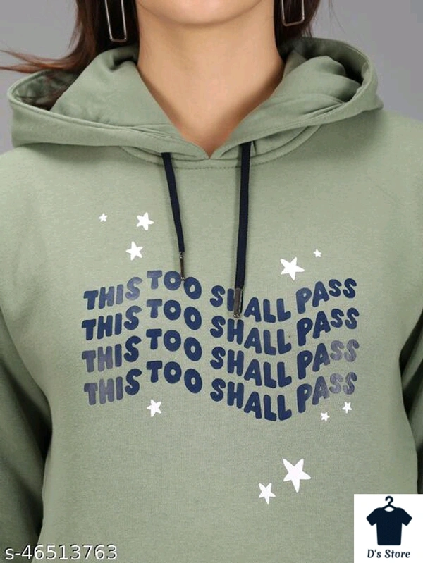 Light Green This Too Small Pass Printed Women Hoodie - M