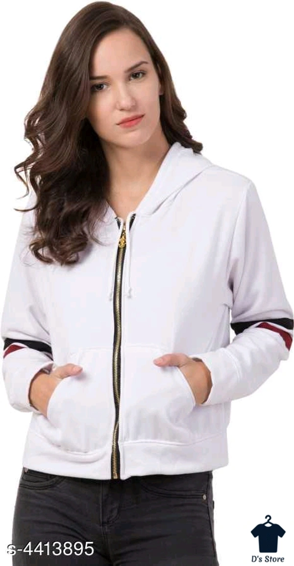 Women White Front Open Hoodie - XXL