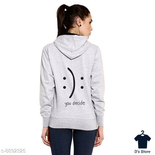 Cool Girls Mickey Printed Women Grey Front Hoodie - M