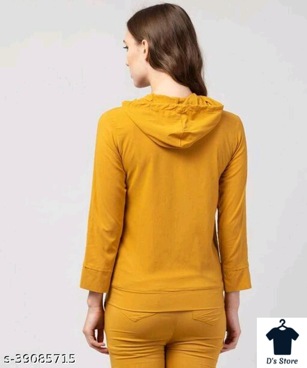 Yellow Meow Printed Women Hoodie Front Open - L