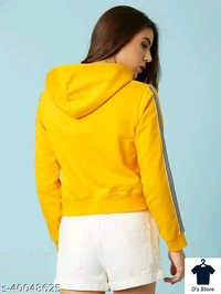 Yellow Stylish Women Multi Coded Hoodie - S