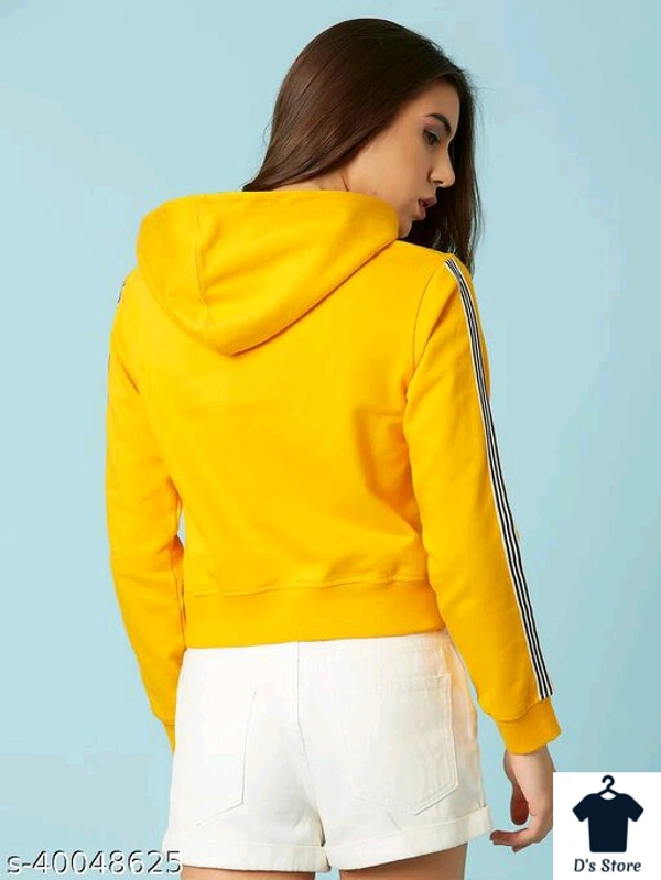 Yellow Stylish Women Multi Coded Hoodie - S