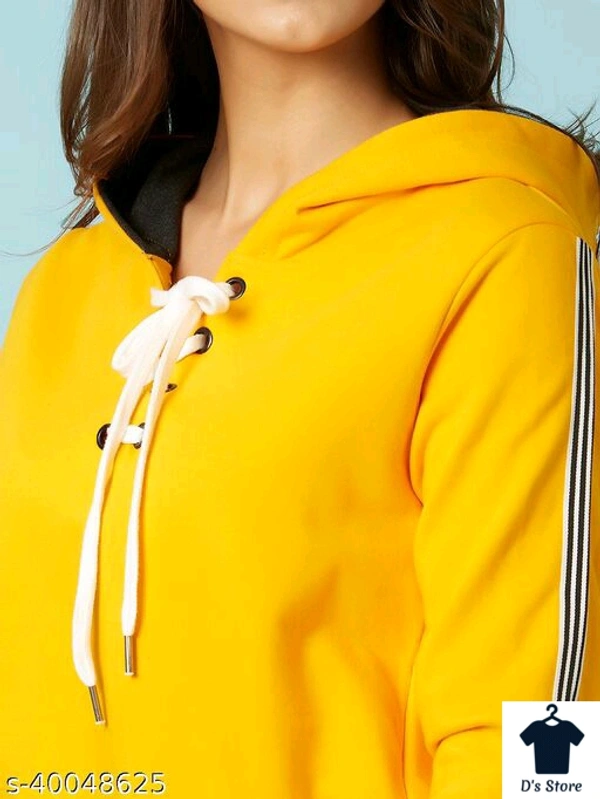 Yellow Stylish Women Multi Coded Hoodie - L