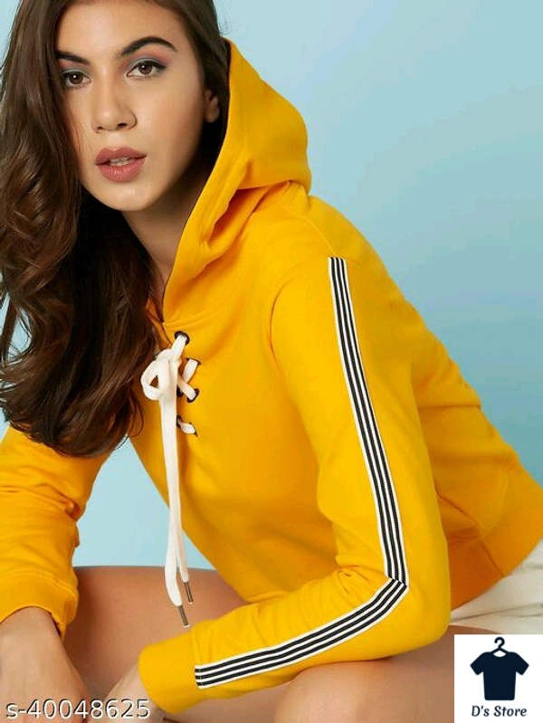 Yellow Stylish Women Multi Coded Hoodie - L