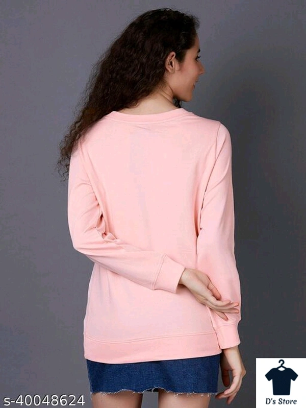 Pink Printed Embroidery Sweatshirt - XL