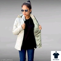 Women Fur White Jacket With Fur Hood - M