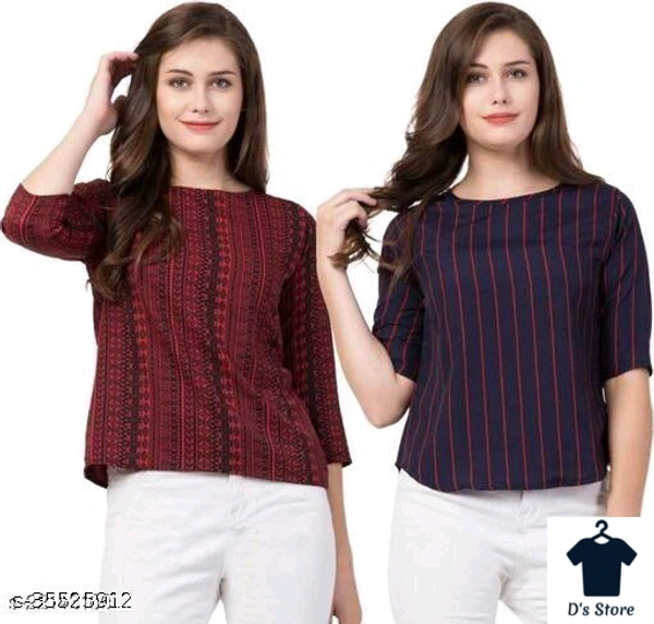 Pair Of 2 Women Purple And Maroon Top - XXL