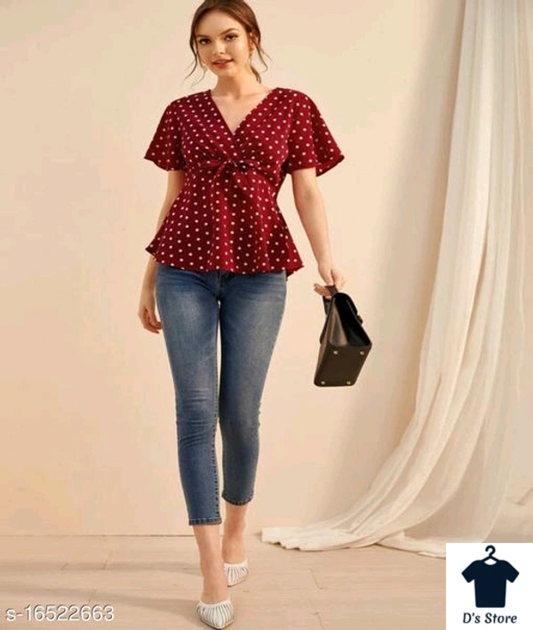 Women Maroon Printed Top - S