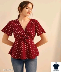 Women Maroon Printed Top - S