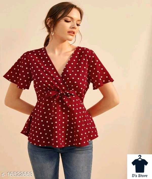 Women Maroon Printed Top - S