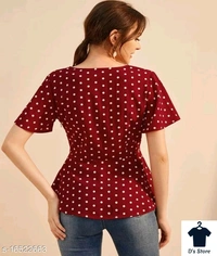 Women Maroon Printed Top - XL